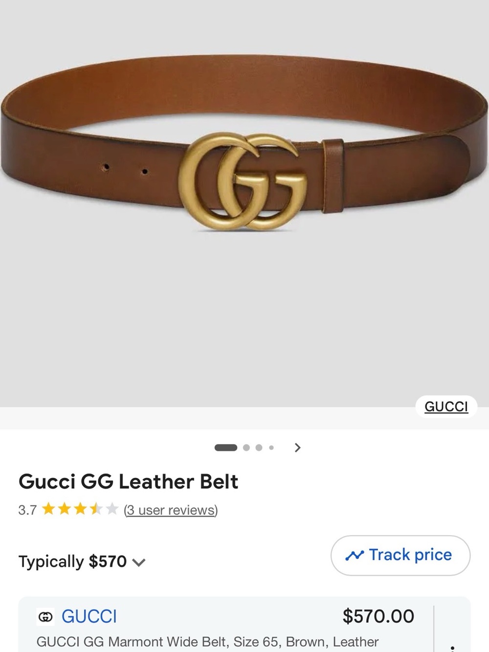 Gucci Leather Belt with Gold Double G Buckle